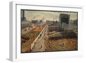 The Factories of Porta Romana in Milan (Oil on Canvas, 1909)-Umberto Boccioni-Framed Giclee Print