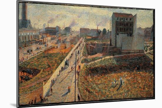 The Factories of Porta Romana in Milan (Oil on Canvas, 1909)-Umberto Boccioni-Mounted Giclee Print