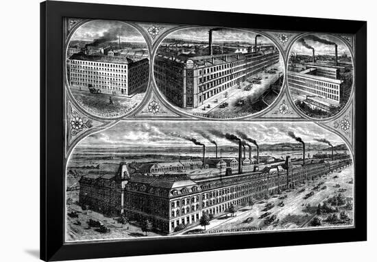 The Factories of the Singer Manufacturing Company, C1880-null-Framed Giclee Print