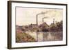 The Factory at Pontoise, 1873-Camille Pissarro-Framed Giclee Print