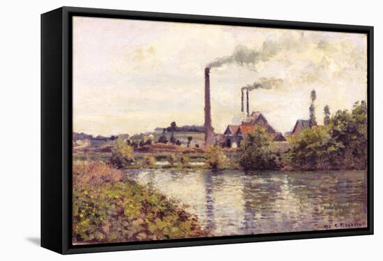 The Factory at Pontoise, 1873-Camille Pissarro-Framed Stretched Canvas