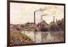 The Factory at Pontoise, 1873-Camille Pissarro-Framed Giclee Print