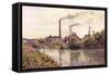 The Factory at Pontoise, 1873-Camille Pissarro-Framed Stretched Canvas