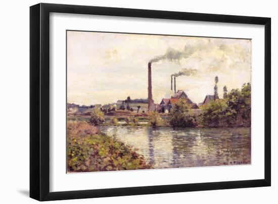 The Factory at Pontoise, 1873-Camille Pissarro-Framed Giclee Print