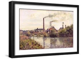 The Factory at Pontoise, 1873-Camille Pissarro-Framed Giclee Print