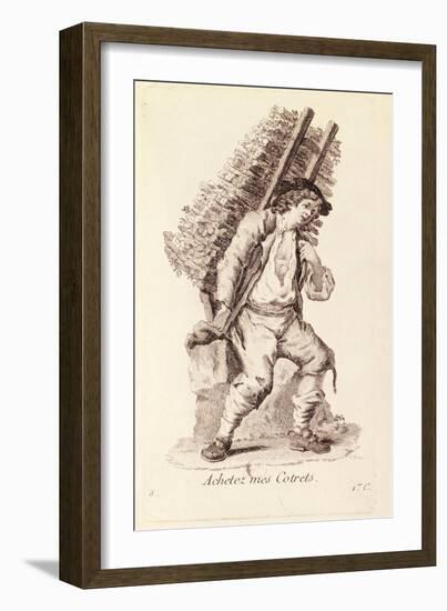 The Faggot Seller, from 'Petits Metiers De Paris' (Engraving)-French-Framed Giclee Print