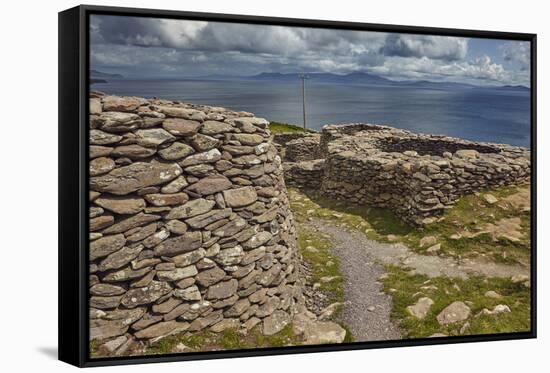 The Fahan group of beehive huts, on the southwest coast of the Dingle Peninsula, near Slea Head, Co-Nigel Hicks-Framed Stretched Canvas