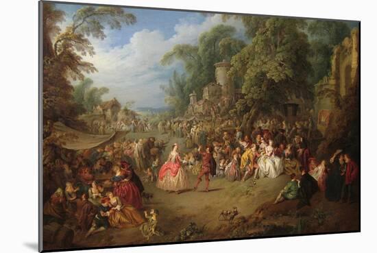 The Fair at Bezons-Jean-Baptiste Pater-Mounted Art Print