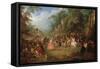 The Fair at Bezons-Jean-Baptiste Pater-Framed Stretched Canvas