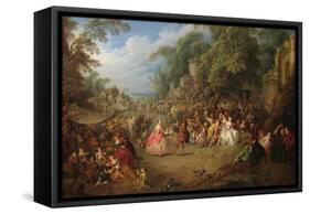 The Fair at Bezons-Jean-Baptiste Pater-Framed Stretched Canvas