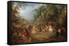 The Fair at Bezons-Jean-Baptiste Pater-Framed Stretched Canvas