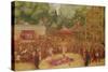 The Fair at Saint-Cloud, C.1920 (Oil on Canvas)-Jean Veber-Stretched Canvas