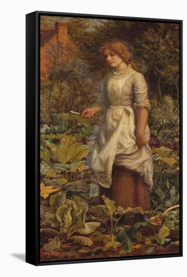 The Fair Gardener, 19th Century-Arthur Hughes-Framed Stretched Canvas