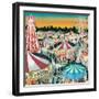 The Fair (Gouache on Paper)-Clive Uptton-Framed Giclee Print