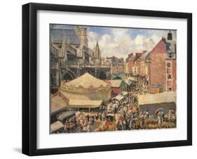 The Fair in Dieppe, Sunny Morning, 1901-Camille Pissarro-Framed Giclee Print