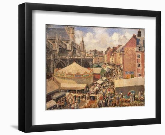 The Fair in Dieppe, Sunny Morning, 1901-Camille Pissarro-Framed Giclee Print