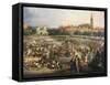 The Fair of Seville, the Cathedral and Giralda in Background-Andrea Appiani-Framed Stretched Canvas