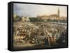 The Fair of Seville, the Cathedral and Giralda in Background-Andrea Appiani-Framed Stretched Canvas