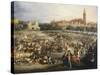 The Fair of Seville, the Cathedral and Giralda in Background-Andrea Appiani-Stretched Canvas