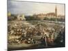 The Fair of Seville, the Cathedral and Giralda in Background-Andrea Appiani-Mounted Giclee Print