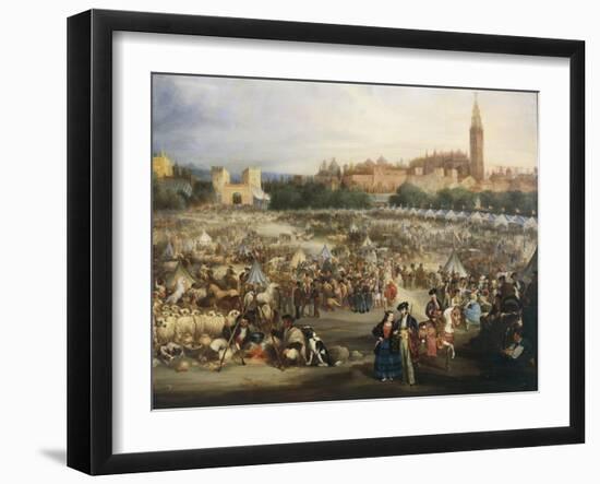 The Fair of Seville, the Cathedral and Giralda in Background-Andrea Appiani-Framed Giclee Print