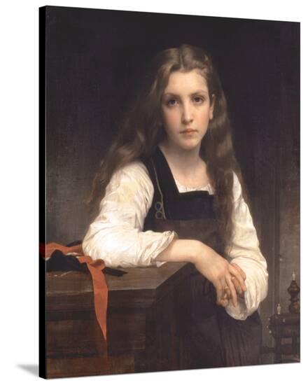 The Fair Spinner-William Adolphe Bouguereau-Stretched Canvas