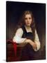 The Fair Spinner-William Adolphe Bouguereau-Stretched Canvas