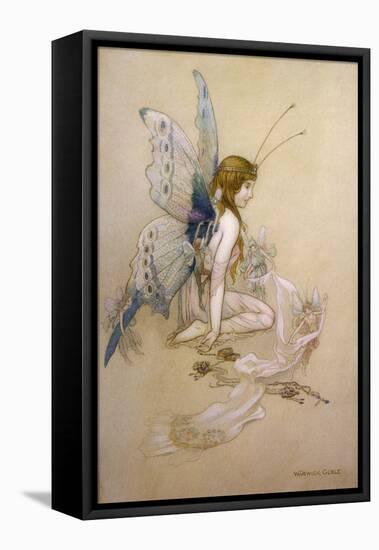 The Fairies Came Flying in at the Window and Brought Her Such a Pretty Pair of Wings-Warwick Goble-Framed Stretched Canvas