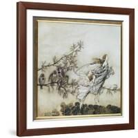 The Fairies Have their Tiff with the Birds, 1906 Illustration for 'Peter Pan in Kensington…-Arthur Rackham-Framed Giclee Print