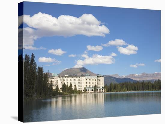 The Fairmont Chateau Lake Louise Hotel, Lake Louise, Banff National Park, UNESCO World Heritage Sit-Martin Child-Stretched Canvas