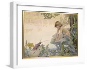 The Fairy and the Beetle, 1922-Arthur Herbert Buckland-Framed Giclee Print