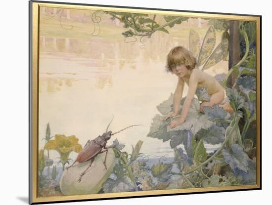 The Fairy and the Beetle, 1922-Arthur Herbert Buckland-Mounted Giclee Print