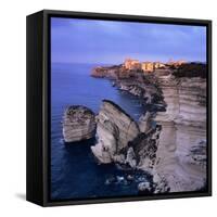 The Falaise and Haute Ville at Dawn, Bonifacio, South Corsica, Corsica, France, Mediterranean, Euro-Stuart Black-Framed Stretched Canvas