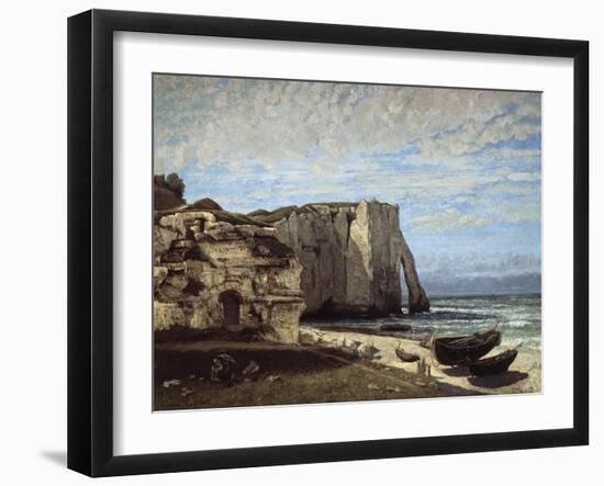 The Falaises D'Etretat Apres L'Orage-Gustave Courbet-Framed Giclee Print