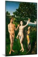 The Fall. Adam and Eve tempted by the snake. Diptych of the Fall and the Redemption.-Hugo van der Goes-Mounted Giclee Print