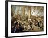 The Fall of Horatio Nelson (1758-1805), at the Battle of Trafalgar, October 21, 1805-Denis Dighton-Framed Giclee Print