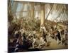 The Fall of Horatio Nelson (1758-1805), at the Battle of Trafalgar, October 21, 1805-Denis Dighton-Mounted Giclee Print