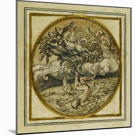 The Fall of Icarus - Design for a Pendant or Hat Badge, C.1532-43-Hans Holbein the Younger-Mounted Giclee Print