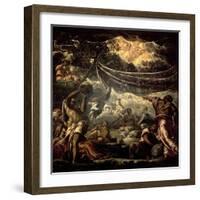 The Fall of Manna-Jacopo Robusti Tintoretto-Framed Giclee Print