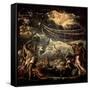The Fall of Manna-Jacopo Robusti Tintoretto-Framed Stretched Canvas