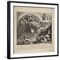 The Fall of Napoleon - Cartoon of the Fall of Italy, 1814-null-Framed Giclee Print
