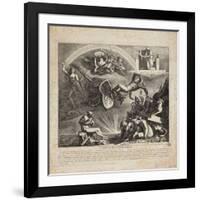 The Fall of Napoleon - Cartoon of the Fall of Italy, 1814-null-Framed Giclee Print