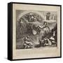 The Fall of Napoleon - Cartoon of the Fall of Italy, 1814-null-Framed Stretched Canvas