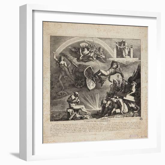 The Fall of Napoleon - Cartoon of the Fall of Italy, 1814-null-Framed Giclee Print