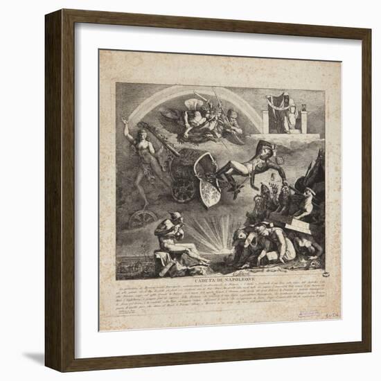 The Fall of Napoleon - Cartoon of the Fall of Italy, 1814-null-Framed Premium Giclee Print