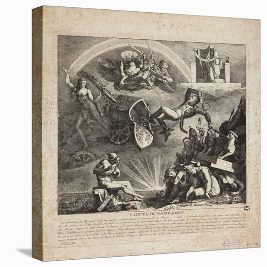 The Fall of Napoleon - Cartoon of the Fall of Italy, 1814-null-Stretched Canvas