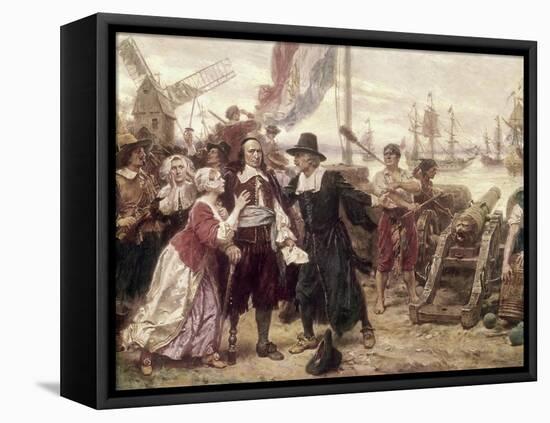 The Fall of New Amsterdam, 1664-Jean Leon Gerome Ferris-Framed Stretched Canvas