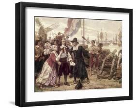 The Fall of New Amsterdam, 1664-Jean Leon Gerome Ferris-Framed Giclee Print