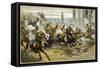 The Fall of Rome Alaric's Visigoths Ride Exuberantly into Rome-V. Checa-Framed Stretched Canvas