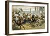 The Fall of Rome Alaric's Visigoths Ride Exuberantly into Rome-V. Checa-Framed Art Print